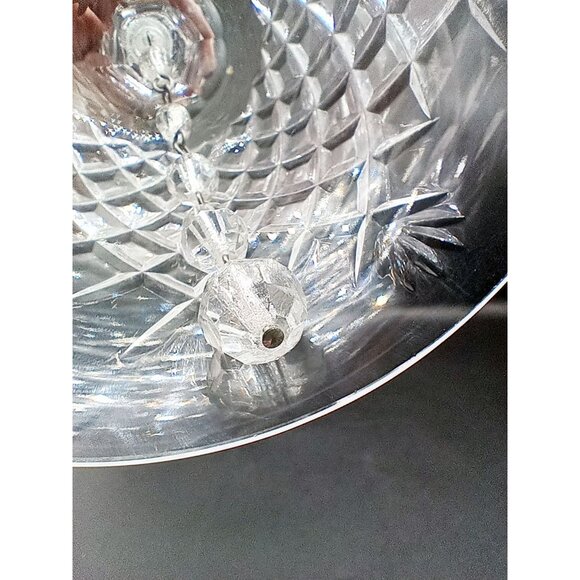 Bell Glass Diamond Cut Pattern Vintage 6 Inch Musical Decor Acrylic Bead Stone - Picture 12 of 16